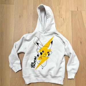 Zara White Hoodie with Pikachu - WORN TWICE